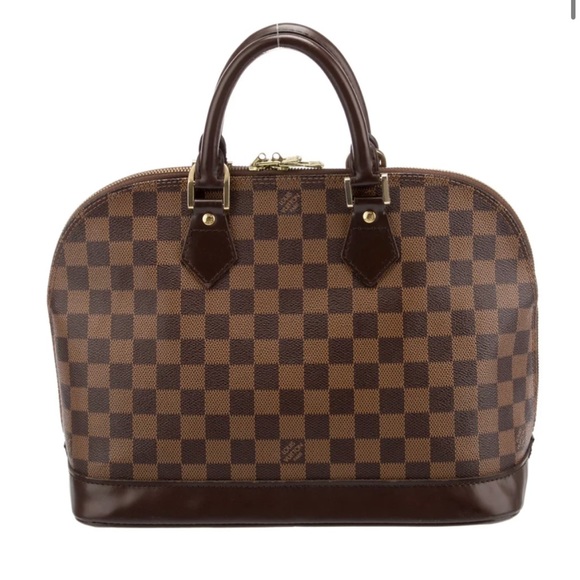 Louis Vuitton Alma Authentic in Damier Ebene print with Red fabric interior - Picture 3 of 15